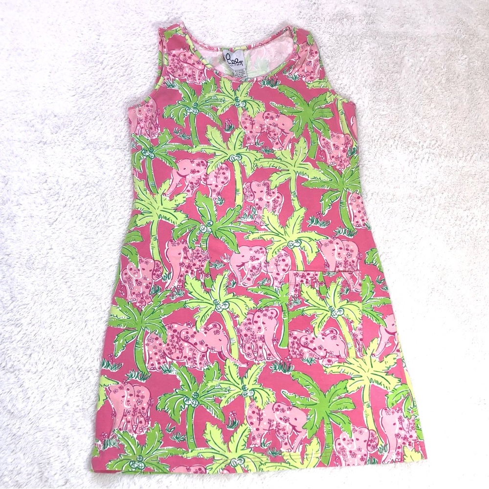 Lilly Pulitzer Pink Elephant/Palm Trees Dress